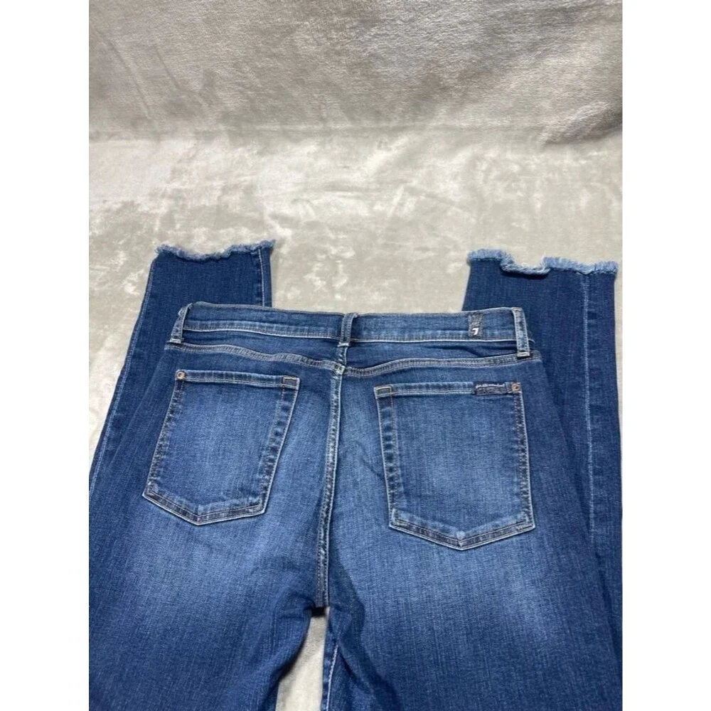 7 For All Mankind Roxanne Ankle Jean Women Size 32 Bair Crop Slim Denim - Picture 14 of 15